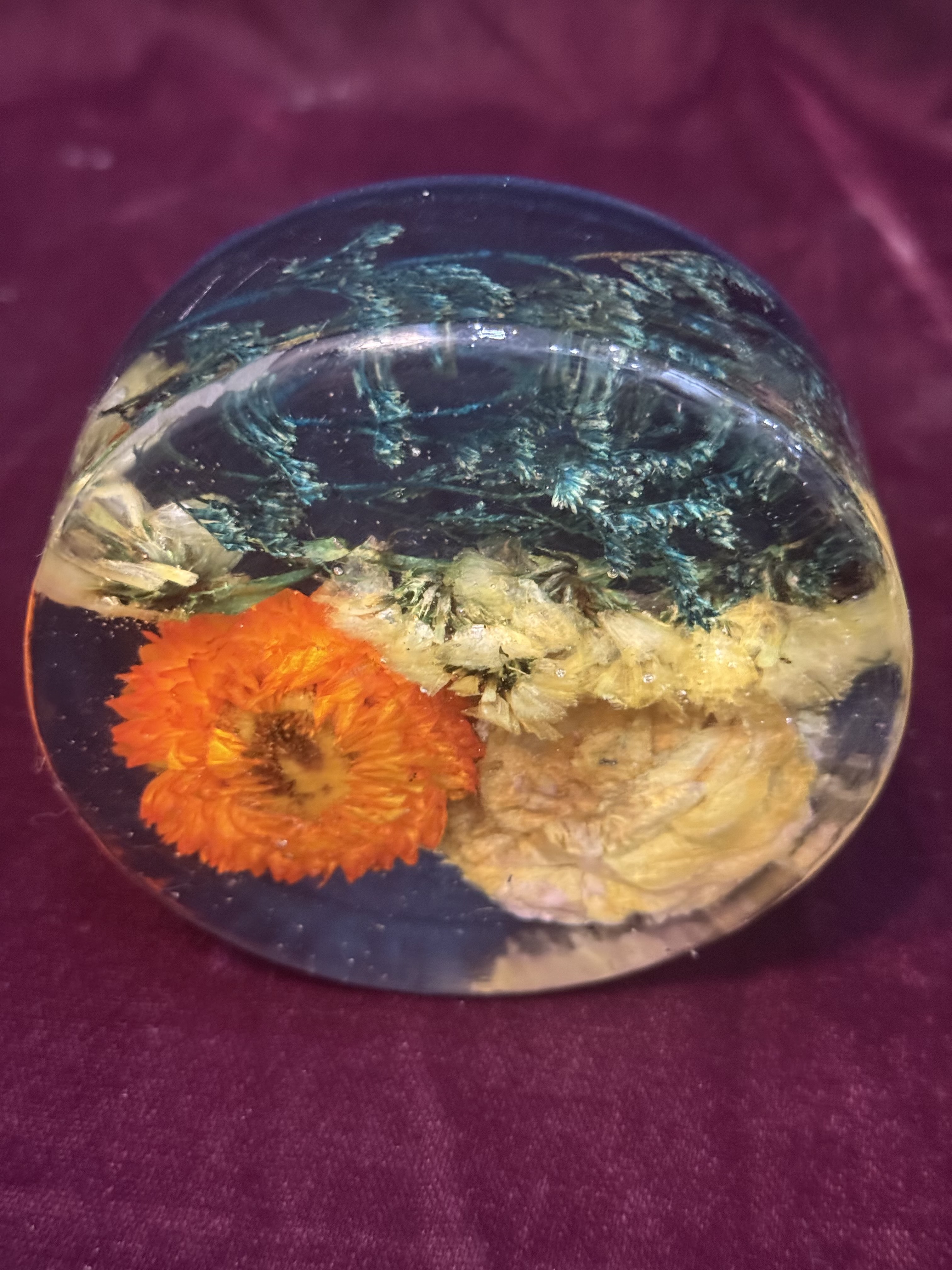 4" Round circle flower preservation