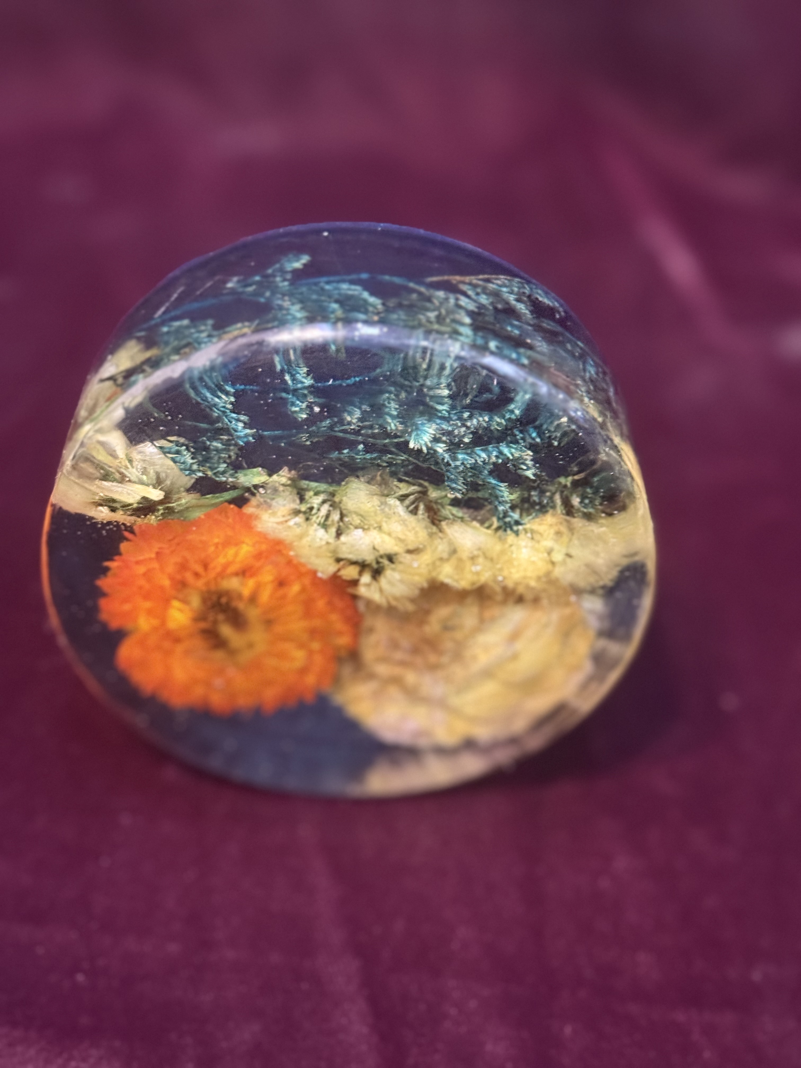 4" Round circle flower preservation