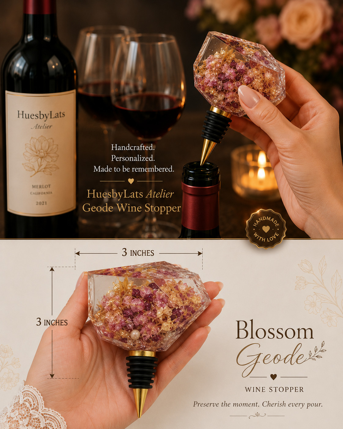 Blossom Geode™ Wine Stopper