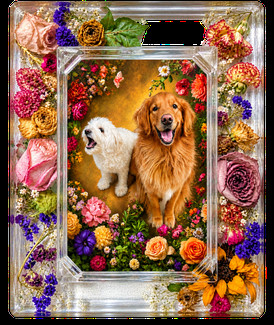Pressed Bloom Resin Photo Frame - 8" × 12"