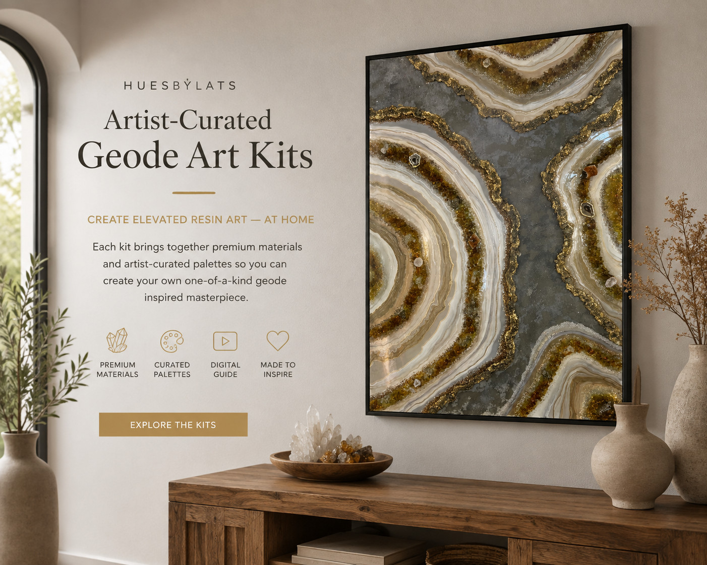 Rectangle Geode Wall Art Kit 12" x 18"